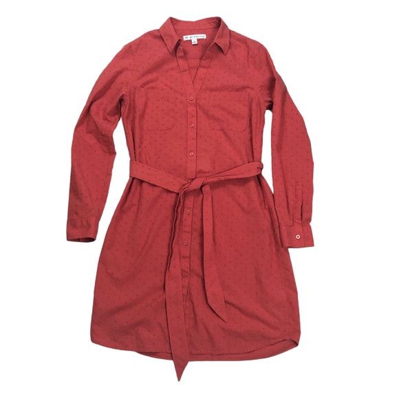 Women's Southern Tide "Kris" Swiss Dot Shirt Dress In Mineral Red. Size Small. - Picture 15 of 16